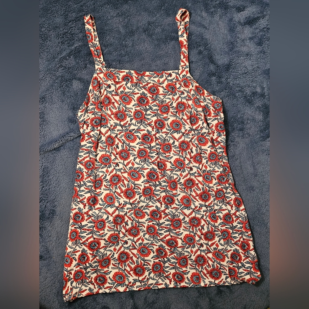 Old Navy Floral Smocked Dress - Red and Blue